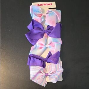 Purple and Multicolor Hair Bows Set